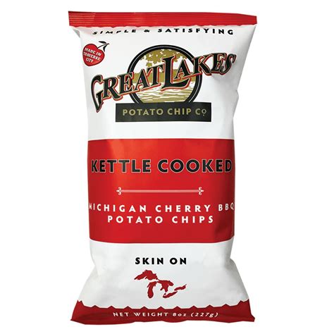 Great Lakes Michigan Cherry Bbq Kettle Cooked Potato Chips 8 Oz Bags