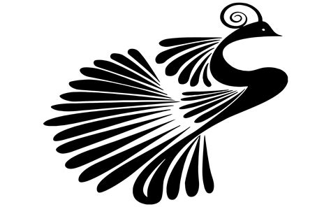 Stylized Peacock Silhouette Public Domain Vectors