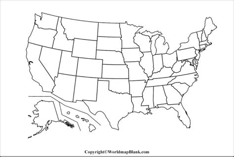Printable Blank Map Of The Usa Outline Free Download