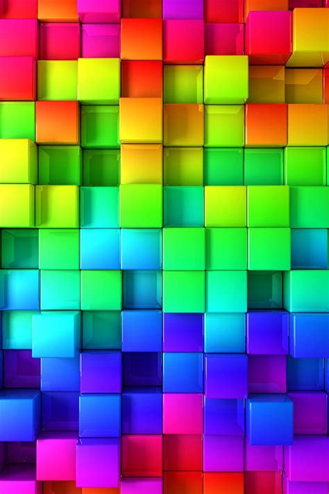 Rainbow Blocks Iphone Wallpaper Hd Rainbow Colors Rainbow World Of