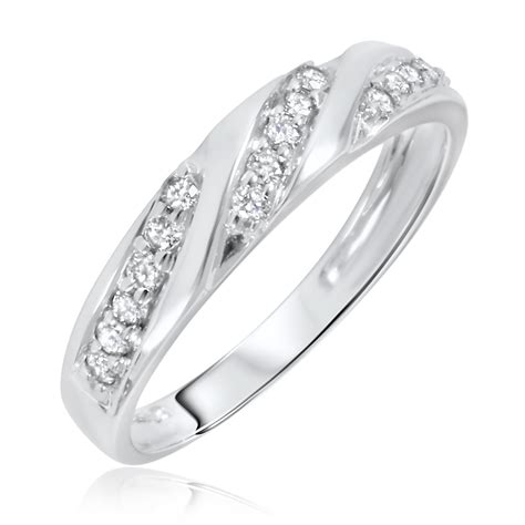 14 Carat Tw Diamond Womens Wedding Ring 14k White Gold My Trio