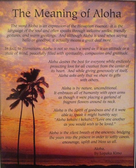 From Facebook About The Full Meaning Of Aloha Hawaiian Quotes