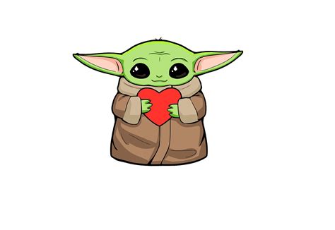 Baby Yoda With Heart Svg Bundle Disney Baby Yoda Clipart Svg Etsy