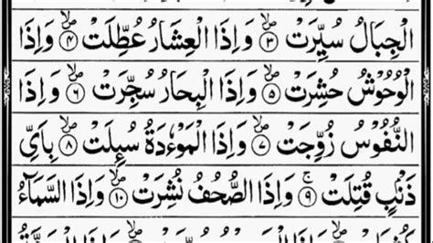 Surah At Takwir With Arabic Text By Sheikh Abdur Rahman As Sudais Youtube