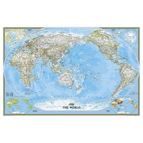 National Geographic World Classic Pacific Centered Wall Map