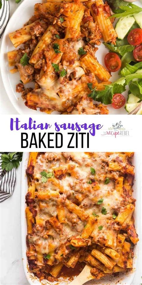Baked Ziti With Italian Turkey Sausage The Recipe Rebel