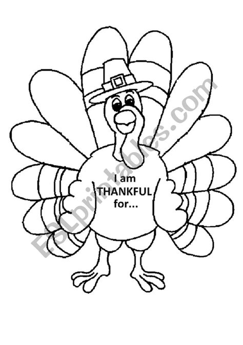 I Am Thankful For Turkey Printable