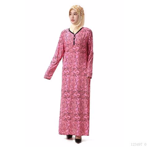 Women Islamic Clothing Maxi Long Sleeve Dress Moroccan Kaftan Caftan