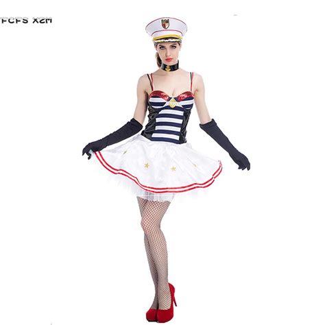 Sexy Woman Navy Uniform Cosplay Halloween Sailor Costume Female Role Play Cloth Christmas Purim