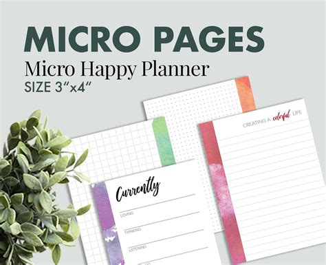 Micro Happy Planner Happy Planner printable Planner | Etsy | Happy planner, Weekly planner free ...