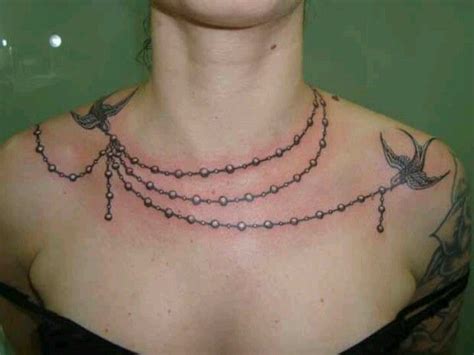 Necklace Tattoo Designs 45 Back Of The Neck Tattoo Designs Meanings
