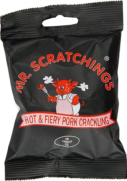 Mr Scratchings Hot And Fiery Pork Crackling Pork Snack 40 G Clip Strip