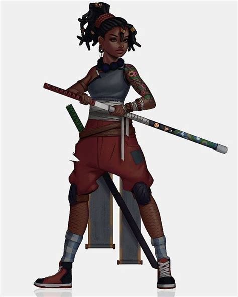 Pin by Té Walker on Afro samurai With images Female character design Warrior woman Black