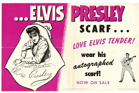 Sold Price 1956 Advertising Poster For Elvis Presley Scarf From Elvis Presley Enterprises
