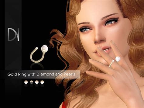 Gold Ring With Diamond And Pearls By Darknightt At Tsr Sims 4 Updates