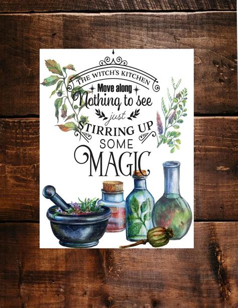 Kitchen Witch Stirring Up Some Magic Spells And Potions Wall Etsy In