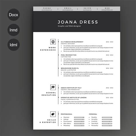 This is a professionally created cv website that can help you promote your skills, get more business propositions, and find new clients. Resume Template 2 pages ~ Resume Templates ~ Creative Market