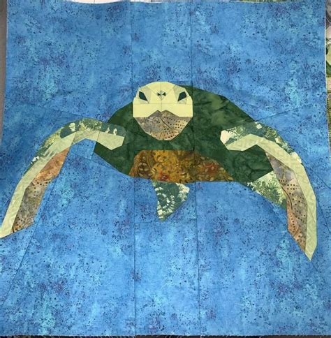 Sea Turtle Foundation Paper Pieced Quilt Pattern Reef Etsy In 2020