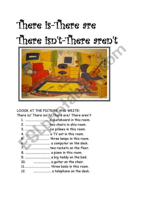 There Is There Isn´t There Are There Aren´t Esl Worksheet By Kole