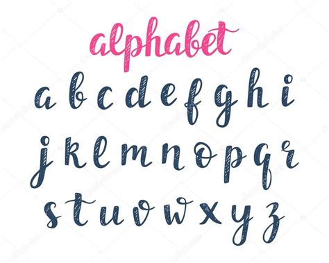 Alfabeto De Vetor Abc Mão Lettering Design Tipográfico Manuscrito