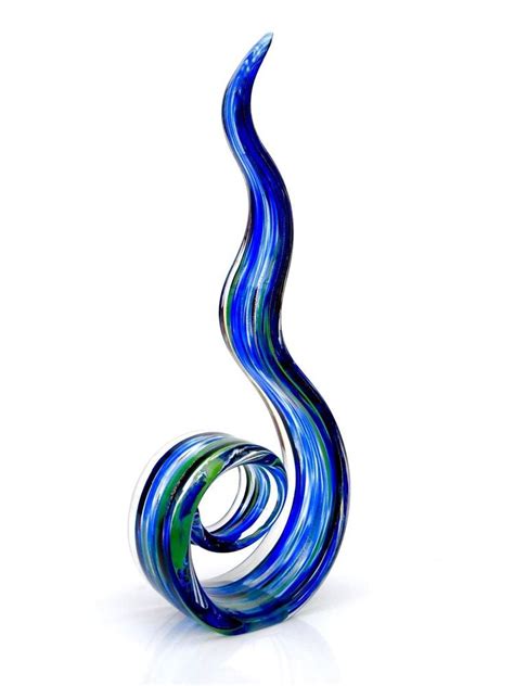 Very Large 28 8cm Art Glass Italian Spiral Abstract Sculpture Multi Coloured Italian Glass