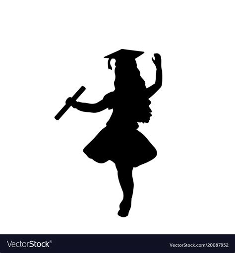 Silhouette Graduation Girl Cutouts