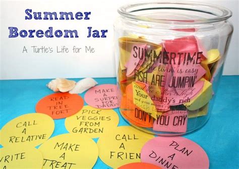 Summer Boredom Jar Summer Boredom Boredom Bored Jar