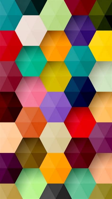 Colorful Hexagons Pattern Wallpaper - Free iPhone Wallpapers