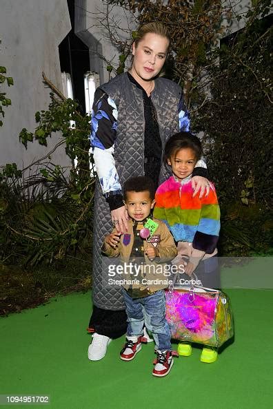 Shannon Abloh With Her Chidrens Grey And Lowe Attend The Off White