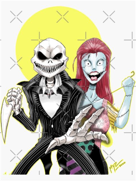 Jack And Sally Sticker For Sale By Kevinalford Redbubble