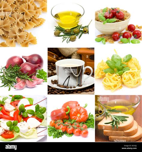 Italian Food Collage Made From Nine Photographs Stock Photo Alamy