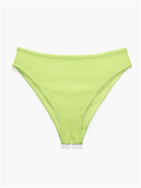 Mesh Crotchless High Leg Bikini In Green Savage X Fenty Uk United Kingdom