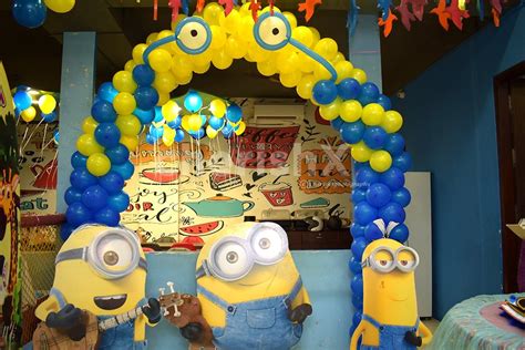 Minion Birthday Theme Balloon Decoration At Home For Kids In Bangalore