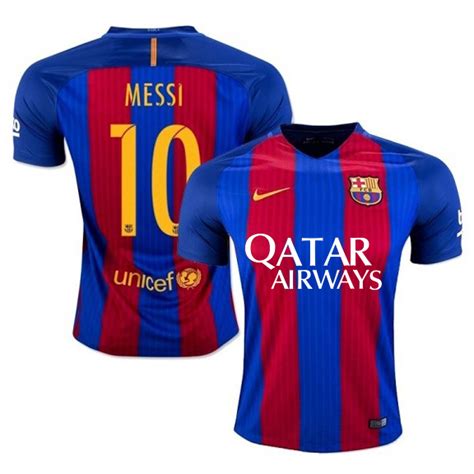 Nike Youth Barcelona Messi 10 Soccer Jersey Home Logo 1617