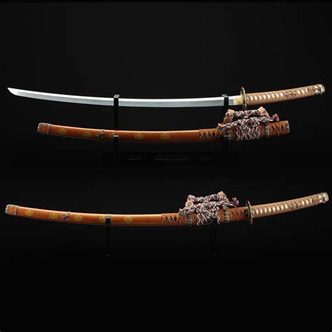 Fully Handmade Gold Plated Real Tachi Sword Japanese Samurai Sword