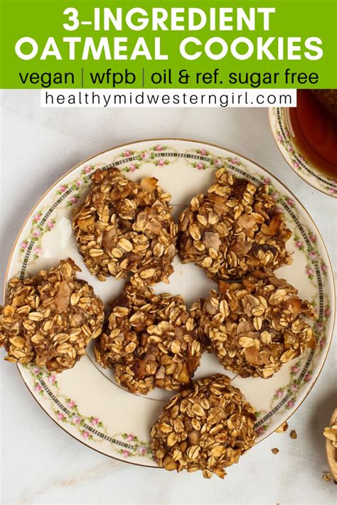 For starters, they're made without any my coworker is on her military diet since she'll be deployed in a few months and it hurts my heart to. Vegan Oatmeal Cookies - Easy & Healthy | Recipe | Easy ...