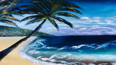 Seascape Easy Acrylic Painting For Beginners Youtube