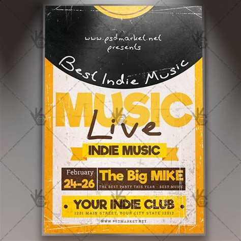Indie Music Live Premium Flyer Psd Template Psdmarket