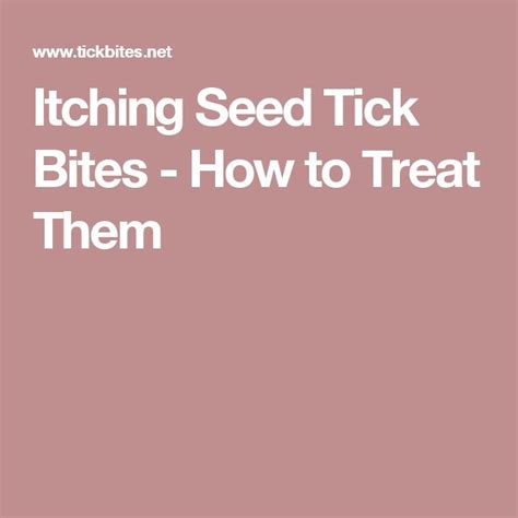 Itching Seed Tick Bites How To Treat Them Seed Ticks Tick Bite Ticks
