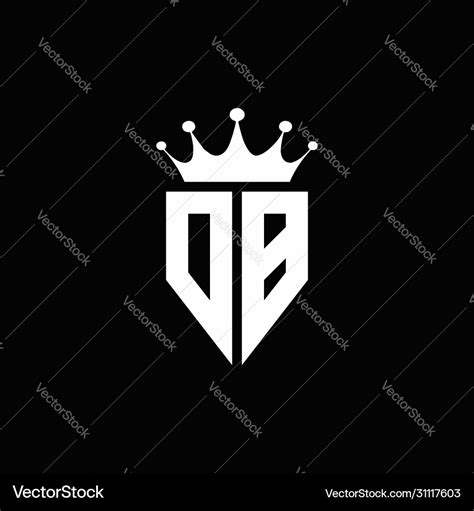 Db Logo Monogram Emblem Style With Crown Shape Vector Image