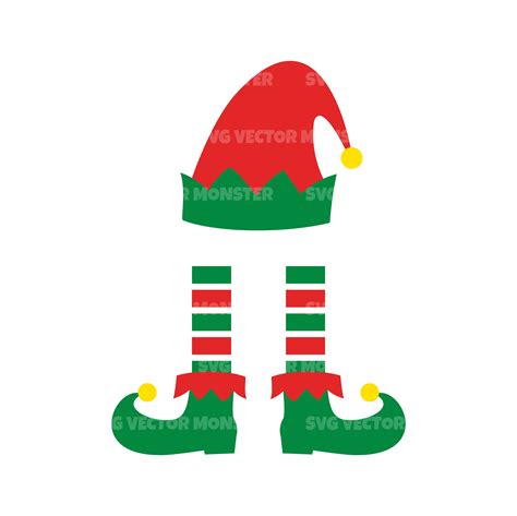 Elf Hat And Boots Svg Vector Cut File For Cricut Silhouette Etsy
