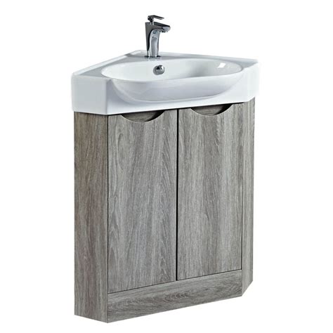 Vanity units, also known as under sink cabinets, bathroom sink cabinets, basin cabinets and even bathroom basin combination units (to use with a if you have a cloakroom, smaller bathroom or corner that can be utilised, then a corner vanity unit is an excellent choice. Dakota Corner Unit And Basin Buy Online at Bathroom City