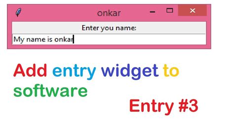 How To Add Entry Widget In Python Tkinterpython Tkinter Programming Images