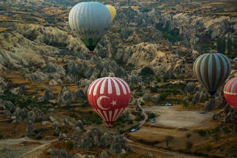 Goreme Turkey Colorful Hot Air Balloons Fly Over Cappadocia Goreme