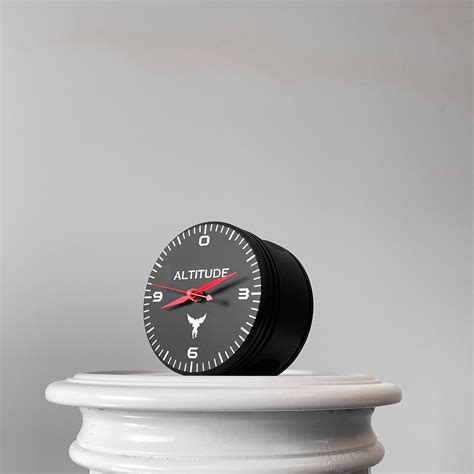 Altitude Altimeter Wwii Black Airplane Radial Engine Piston Desk Clock
