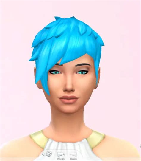 Sims 4 Hairs Stars Sugary Pixels Sky Blue Hairstyle