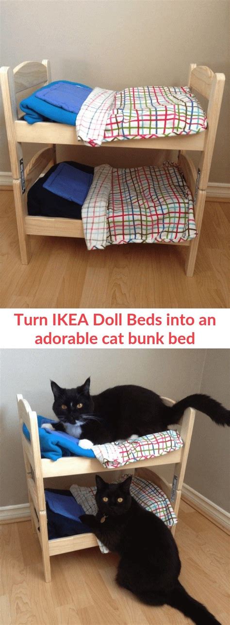 Turn Ikea Doll Beds Into An Adorable Cat Bunk Bed Ikea Hackers Cat