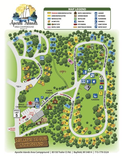 Campground Map Of Apostle Islands Area Campground