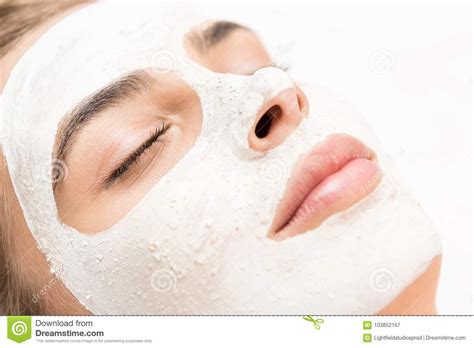 Woman With Facial Mask Stock Image Image Of Wellbeing 103852167