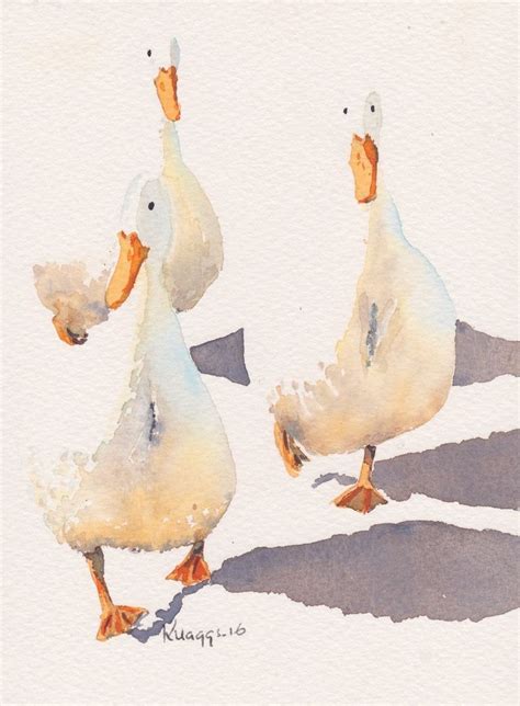 Ducks Ducks 12 Original Watercolour Painting Philip Knaggs